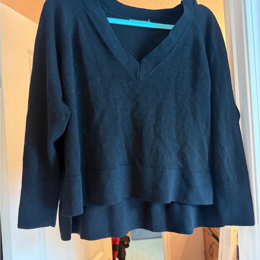 Anthropologie Black V-Neck Sweater